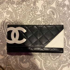 black and white wallet